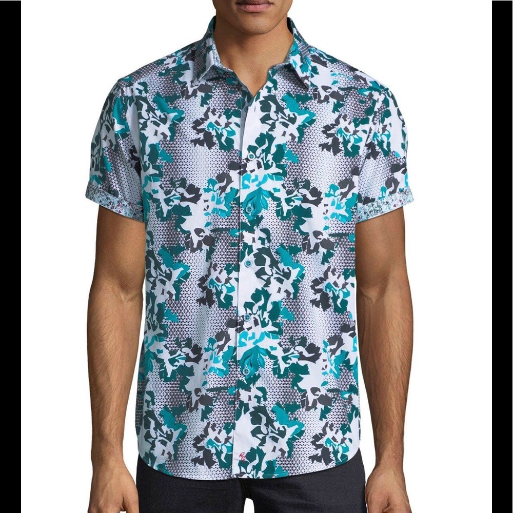 Robert Graham Floral Short Sleeve Shirt Large